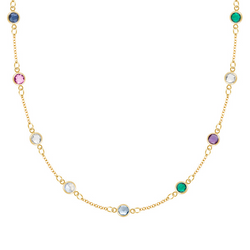 Personalized Classic 9 Birthstone Necklace in 14k Gold