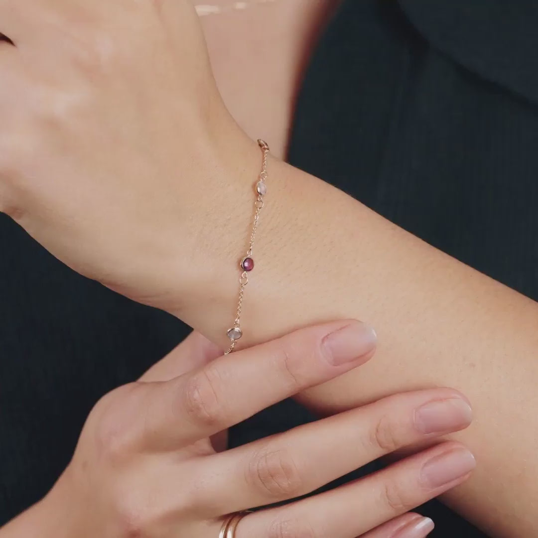 Petite Birthstone Bracelet in 14k Gold