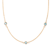 Birthstone Necklace - 3 genuine Gemstones and 14k Gold