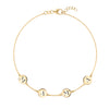 14k yellow gold cable chain bracelet featuring four 1/4” flat engraved letter discs, spelling MAMA - front view