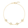 14k yellow gold cable chain bracelet featuring four 1/4” flat engraved letter discs, spelling MAMA - front view