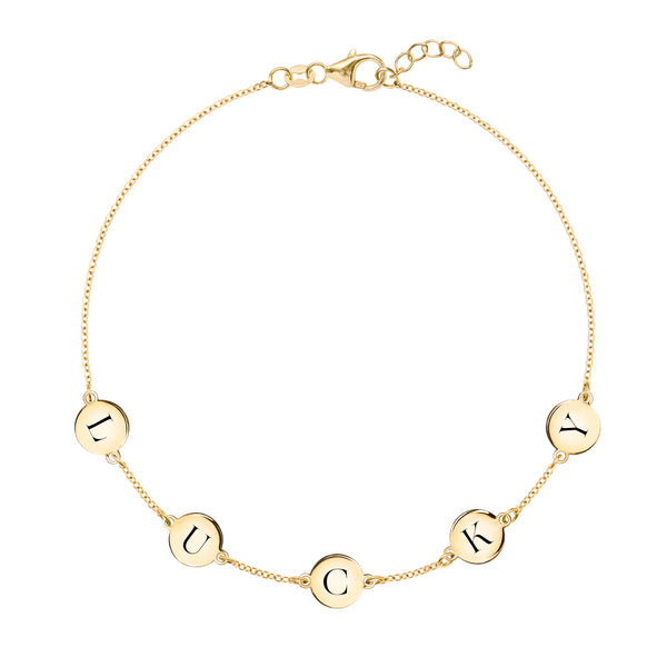 Gold Teardrop Lucky Evil Eye Bracelet | Handmade Clover | Ebru Jewelry