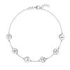 14k white gold cable chain bracelet featuring six 1/4” flat engraved letter discs, spelling GRAMMY