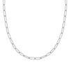 14k white gold Adelaide mini necklace featuring 8.4 x 3 mm paperclip chain links