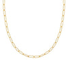 14k yellow gold Adelaide mini necklace featuring 8.4 x 3 mm paperclip chain links - front view