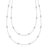 Bayberry Birthstone Wrap necklace featuring 4 mm briolette cut aquamarines bezel set in 14k white gold