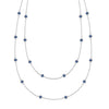 Bayberry Birthstone Wrap necklace featuring 4 mm briolette cut sapphires bezel set in 14k white gold