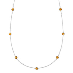 Bayberry 11 Citrine Necklace in Silver (November)