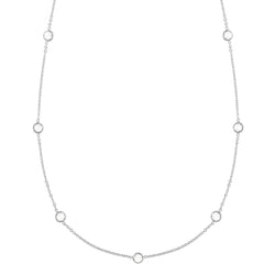Bayberry 11 White Topaz Necklace in Silver (April)