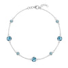 Bayberry Grand & Classic cable chain bracelet in 14k white gold featuring alternating 4 mm and 6 mm Nantucket blue topaz