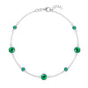 Bayberry Grand & Classic 1.17 mm cable chain bracelet in 14k white gold featuring 7 alternating 4 mm and 6 mm emeralds