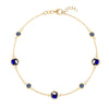 Bayberry Grand & Classic cable chain bracelet in 14k gold featuring seven alternating 4 mm & 6 mm sapphires - front view