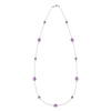 Bayberry Grand & Classic 14k white gold necklace featuring eleven alternating 4 mm and 6 mm briolette cut bezel set amethysts