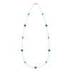 Bayberry Grand & Classic 14k white gold necklace featuring eleven alternating 4 mm and 6 mm briolette cut bezel set emeralds