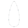 Bayberry Grand & Classic 14k white gold necklace featuring eleven alternating 4 mm & 6 mm briolette cut bezel set moonstones