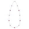 Bayberry Grand & Classic 14k white gold necklace featuring eleven alternating 4 mm and 6 mm briolette cut bezel set rubies