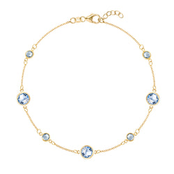 Bayberry Grand & Classic 7 Aquamarine Bracelet in 14k Gold (March)