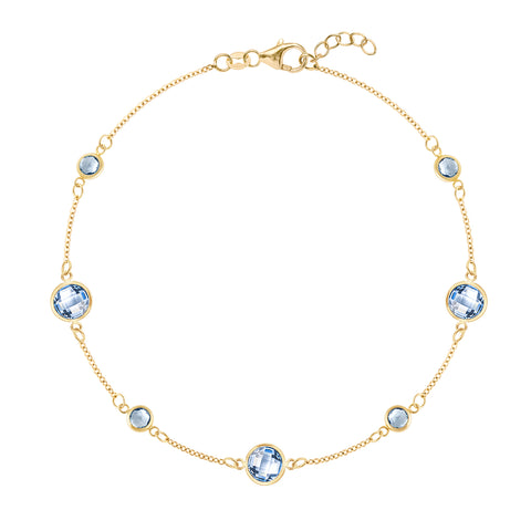 Aquamarine & Diamond Bracelet in 9ct Gold | QP Jewellers