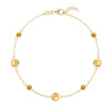 Bayberry Grand & Classic 1.17 mm cable chain bracelet in 14k gold featuring 7 alternating 4 mm and 6 mm citrines - front view