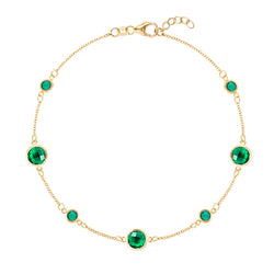 Bayberry Grand & Classic 7 Emerald Bracelet in 14k Gold (May)