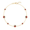 Bayberry Grand & Classic cable chain bracelet in 14k gold featuring seven alternating 4 mm and 6 mm garnets - front view