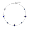 Bayberry Grand & Classic 1.17 mm cable chain bracelet in 14k white gold featuring seven alternating 4 mm & 6 mm sapphires