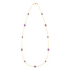 Bayberry Grand & Classic 14k yellow gold necklace featuring eleven alternating 4 mm and 6 mm briolette cut bezel set amethysts