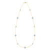 Bayberry Grand & Classic 14k yellow gold necklace featuring eleven alternating 4 mm and 6 mm briolette cut aquamarines