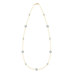 Bayberry Grand & Classic 11 Aquamarine Necklace in 14k Gold (March)