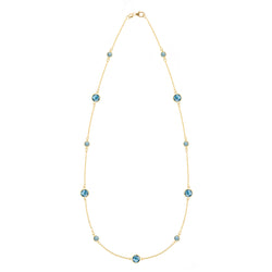 Bayberry Grand & Classic 11 Nantucket Blue Topaz Necklace in 14k Gold (December)