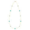 Bayberry Grand & Classic 14k yellow gold necklace featuring alternating 4 mm and 6 mm Nantucket blue topaz & turquoises
