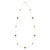 Bayberry Grand & Classic 14k yellow gold necklace featuring eleven alternating 4 mm and 6 mm briolette cut bezel set emeralds
