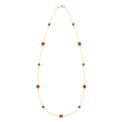 Bayberry Grand & Classic 11 Garnet Necklace in 14k Gold (January)