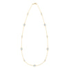 Bayberry Grand & Classic 14k gold necklace featuring eleven alternating 4 mm & 6 mm briolette cut bezel set moonstones