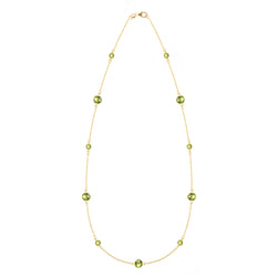 Bayberry Grand & Classic 11 Peridot Necklace in 14k Gold (August)
