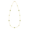 Bayberry Grand & Classic 14k yellow gold necklace featuring alternating 4 mm & 6 mm briolette cut bezel set peridots