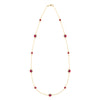 Bayberry Grand & Classic 14k yellow gold necklace featuring eleven alternating 4 mm and 6 mm briolette cut bezel set rubies