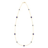 Bayberry Grand & Classic 14k yellow gold necklace featuring alternating 4 mm and 6 mm briolette cut bezel set sapphires