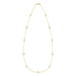Bayberry Grand & Classic 11 White Topaz Necklace in 14k Gold (April)