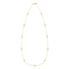 Bayberry Grand & Classic 14k gold necklace featuring eleven alternating 4 mm and 6 mm briolette cut bezel set White Topaz