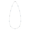 Bayberry 11 Birthstone necklace featuring eleven 4 mm briolette aquamarines bezel set in 14k white gold