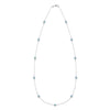 Bayberry 11 Birthstone necklace featuring eleven 4 mm briolette Nantucket blue topaz bezel set in 14k white gold