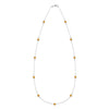 Bayberry 11 Birthstone necklace featuring eleven 4 mm briolette citrines bezel set in 14k white gold