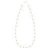 Bayberry Birthstone Wrap necklace featuring twenty-eight 4 mm briolette cut sapphires bezel set in 14k yellow gold