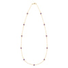 Bayberry 11 Birthstone necklace featuring eleven 4 mm briolette amethysts bezel set in 14k gold - front view