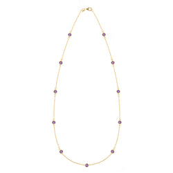 Bayberry 11 Amethyst Necklace in 14k Gold (February)