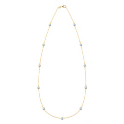 Bayberry 11 Aquamarine Necklace in 14k Gold (March)