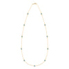 Bayberry 11 Birthstone necklace featuring eleven 4 mm briolette Nantucket blue topaz bezel set in 14k gold - front view