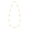 Bayberry 11 Birthstone necklace featuring eleven 4 mm briolette citrines bezel set in 14k gold - front view
