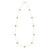 Bayberry 11 Birthstone necklace featuring eleven 4 mm briolette garnets bezel set in 14k gold - front view